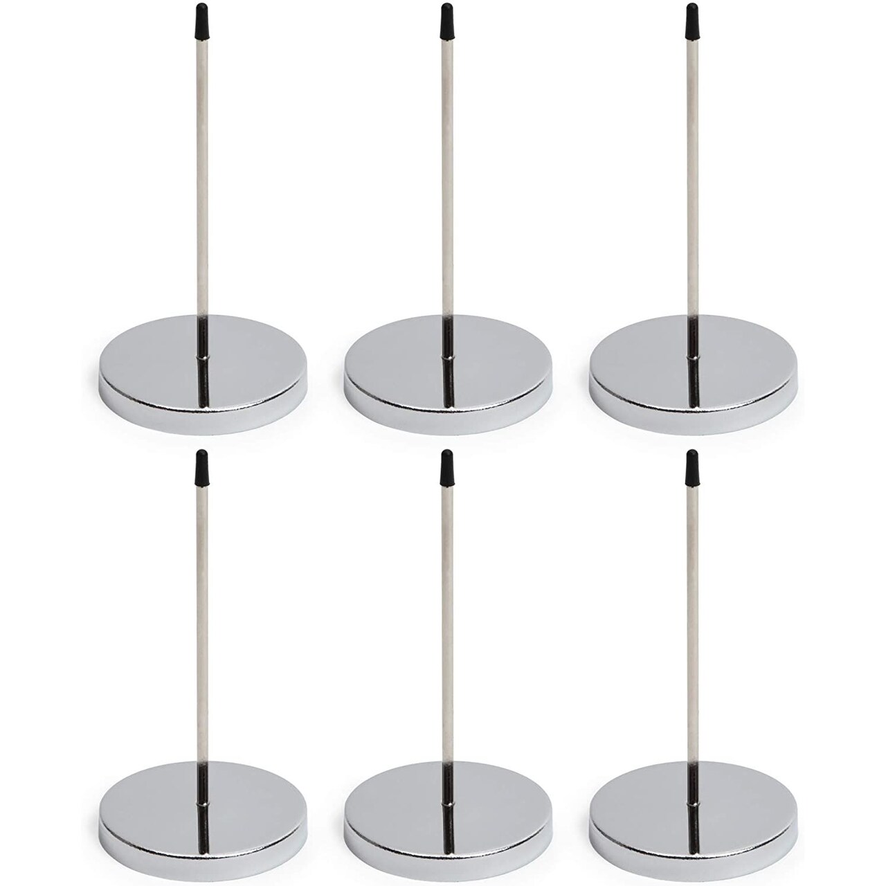 Juvale Receipt Holder - 6 Pack Ticket Stabbers, Stainless Steel Receipt Spike, Check Spindle for Restaurant, Office and Kitchen, Black and Silver, 2.75 x 5.5 Inches